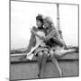 Sisters Sylviane and Sophie Agacinski at Trocadero, Paris, 16 July 1966-null-Mounted Photo