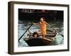 Sisters Who Live with Their Family on Halong Bay, Vietnam, Row Their Boat out to Greet Tourists-null-Framed Premium Photographic Print