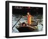 Sisters Who Live with Their Family on Halong Bay, Vietnam, Row Their Boat out to Greet Tourists-null-Framed Premium Photographic Print