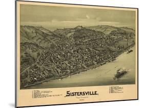 Sistersville, West Virginia - Panoramic Map-Lantern Press-Mounted Art Print