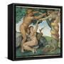 Sistine Chapel, Adam and Eve, Satan, Tree of Life-Michelangelo Buonarroti-Framed Stretched Canvas