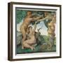 Sistine Chapel, Adam and Eve, Satan, Tree of Life-Michelangelo Buonarroti-Framed Art Print