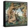 Sistine Chapel, Adam and Eve, Satan, Tree of Life-Michelangelo Buonarroti-Framed Stretched Canvas