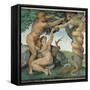 Sistine Chapel, Adam and Eve, Satan, Tree of Life-Michelangelo Buonarroti-Framed Stretched Canvas