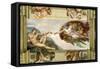 Sistine Chapel Ceiling (1508-12): Creation of Adam, 1510 (post-restoration)-Michelangelo Buonarroti-Framed Stretched Canvas