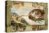 Sistine Chapel Ceiling (1508-12): Creation of Adam, 1510 (post-restoration)-Michelangelo Buonarroti-Stretched Canvas