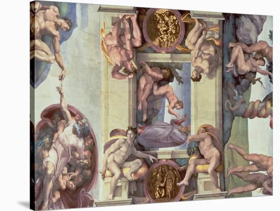 Sistine Chapel Ceiling (1508-12): the Creation of Eve, 1510 (Post Restoration)-Michelangelo Buonarroti-Stretched Canvas