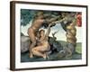 Sistine Chapel Ceiling (1508-12): the Fall of Man, 1510 (Post Restoration)-Michelangelo Buonarroti-Framed Giclee Print