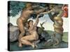 Sistine Chapel Ceiling (1508-12): the Fall of Man, 1510 (Post Restoration)-Michelangelo Buonarroti-Stretched Canvas