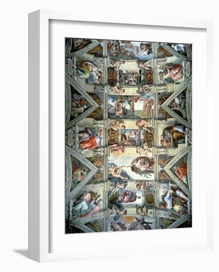 Sistine Chapel Ceiling and Lunettes, 1508-12-Michelangelo Buonarroti-Framed Giclee Print