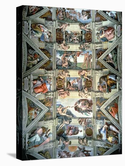 Sistine Chapel Ceiling and Lunettes, 1508-12-Michelangelo Buonarroti-Stretched Canvas