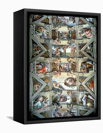 Sistine Chapel Ceiling and Lunettes, 1508-12-Michelangelo Buonarroti-Framed Stretched Canvas