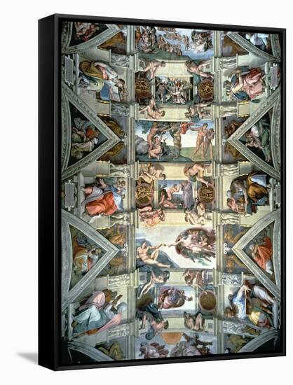 Sistine Chapel Ceiling and Lunettes, 1508-12-Michelangelo Buonarroti-Framed Stretched Canvas