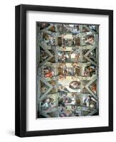 Sistine Chapel Ceiling and Lunettes, 1508-12-Michelangelo Buonarroti-Framed Premium Giclee Print