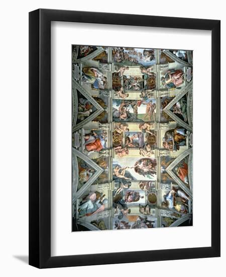 Sistine Chapel Ceiling and Lunettes, 1508-12-Michelangelo Buonarroti-Framed Premium Giclee Print