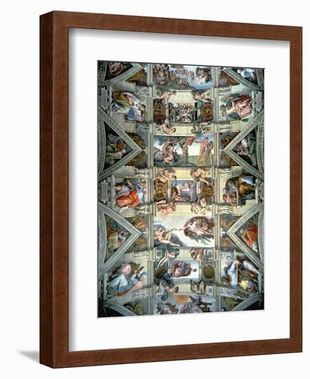 Sistine Chapel Ceiling and Lunettes, 1508-12-Michelangelo Buonarroti-Framed Giclee Print