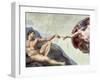 Sistine Chapel Ceiling: Creation of Adam, Detail of the Outstretched Arms, 1510-Michelangelo Buonarroti-Framed Giclee Print