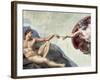 Sistine Chapel Ceiling: Creation of Adam, Detail of the Outstretched Arms, 1510-Michelangelo Buonarroti-Framed Giclee Print