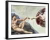 Sistine Chapel Ceiling: Creation of Adam, Detail of the Outstretched Arms, 1510-Michelangelo Buonarroti-Framed Giclee Print