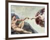 Sistine Chapel Ceiling: Creation of Adam, Detail of the Outstretched Arms, 1510-Michelangelo Buonarroti-Framed Giclee Print