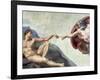 Sistine Chapel Ceiling: Creation of Adam, Detail of the Outstretched Arms, 1510-Michelangelo Buonarroti-Framed Giclee Print