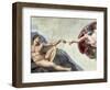 Sistine Chapel Ceiling: Creation of Adam, Detail of the Outstretched Arms, 1510-Michelangelo Buonarroti-Framed Giclee Print