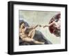 Sistine Chapel Ceiling: Creation of Adam, Detail of the Outstretched Arms, 1510-Michelangelo Buonarroti-Framed Giclee Print