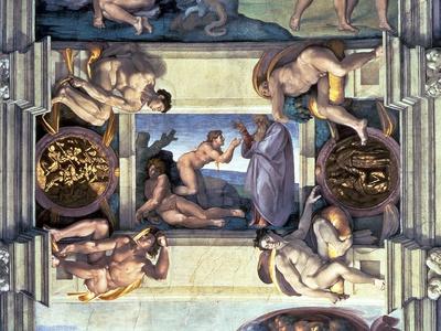 'Sistine Chapel Ceiling: Creation of Eve, with Four Ignudi, 1510 ...
