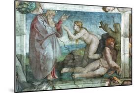 Sistine Chapel Ceiling: Creation of Eve, with Four Ignudi, 1511-Michelangelo Buonarroti-Mounted Giclee Print