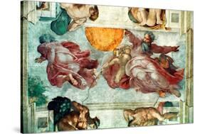 Sistine Chapel Ceiling: Creation of the Sun and Moon, 1508-12-Michelangelo Buonarroti-Stretched Canvas