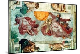 Sistine Chapel Ceiling: Creation of the Sun and Moon, 1508-12-Michelangelo Buonarroti-Mounted Giclee Print