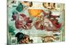 Sistine Chapel Ceiling: Creation of the Sun and Moon, 1508-12-Michelangelo Buonarroti-Mounted Giclee Print