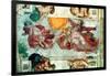 Sistine Chapel Ceiling: Creation of the Sun and Moon, 1508-12-Michelangelo Buonarroti-Framed Giclee Print