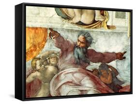 Sistine Chapel Ceiling, Creation of the Sun and Moon, 1508-12-Michelangelo Buonarroti-Framed Stretched Canvas
