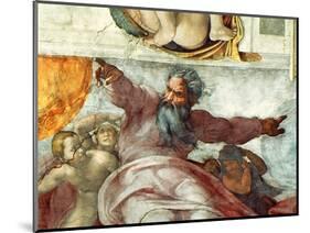 Sistine Chapel Ceiling, Creation of the Sun and Moon, 1508-12-Michelangelo Buonarroti-Mounted Giclee Print
