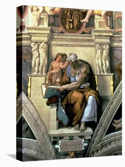 Sistine Chapel Ceiling: Cumaean Sibyl, 1510-Michelangelo Buonarroti-Stretched Canvas