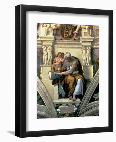 Sistine Chapel Ceiling: Cumaean Sibyl, 1510-Michelangelo Buonarroti-Framed Premium Giclee Print