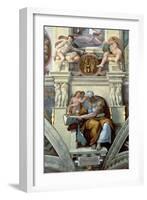 Sistine Chapel Ceiling: Cumaean Sibyl, 1510-Michelangelo Buonarroti-Framed Giclee Print