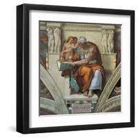 Sistine Chapel Ceiling, Cumaean Sibyl-Michelangelo Buonarroti-Framed Art Print