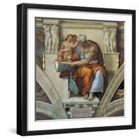 Sistine Chapel Ceiling, Cumaean Sibyl-Michelangelo Buonarroti-Framed Art Print