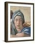 Sistine Chapel Ceiling, Delphic Sibyl's Face-Michelangelo Buonarroti-Framed Art Print