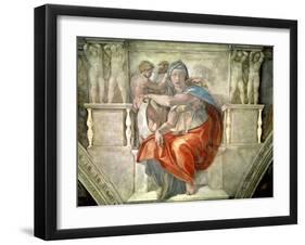 Sistine Chapel Ceiling: Delphic Sibyl-Michelangelo Buonarroti-Framed Giclee Print