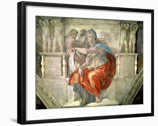 Sistine Chapel Ceiling: Delphic Sibyl-Michelangelo Buonarroti-Framed Giclee Print