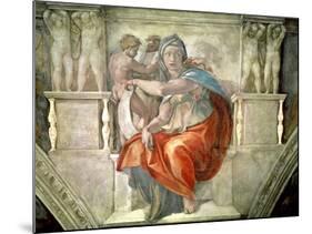 Sistine Chapel Ceiling: Delphic Sibyl-Michelangelo Buonarroti-Mounted Giclee Print