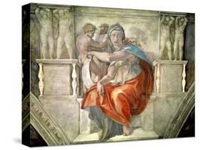 Sistine Chapel Ceiling: Delphic Sibyl-Michelangelo Buonarroti-Stretched Canvas