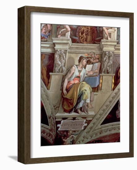 Sistine Chapel Ceiling: Eritrean Sibyl, 1510-Michelangelo Buonarroti-Framed Giclee Print