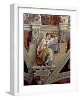 Sistine Chapel Ceiling: Eritrean Sibyl, 1510-Michelangelo Buonarroti-Framed Giclee Print