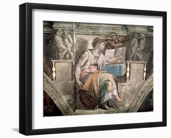 Sistine Chapel Ceiling: Erythraean Sibyl, 1508-12-Michelangelo Buonarroti-Framed Giclee Print