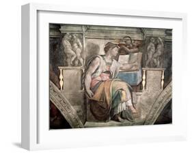 Sistine Chapel Ceiling: Erythraean Sibyl, 1508-12-Michelangelo Buonarroti-Framed Giclee Print