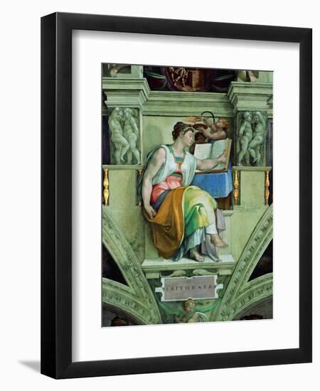 Sistine Chapel Ceiling, Erythraean Sibyl-Michelangelo Buonarroti-Framed Art Print